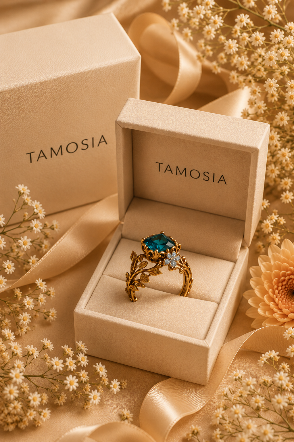 Anello Floreale con Zaffire Blu Imperiale™