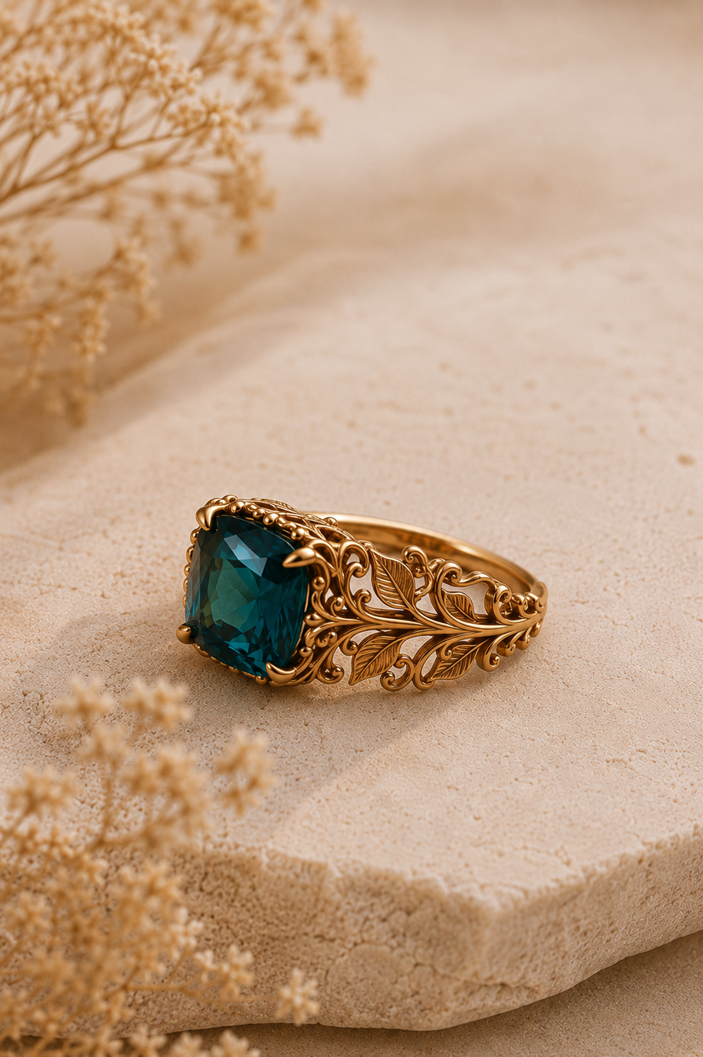 Anello Floreale con Zaffire Blu Imperiale™