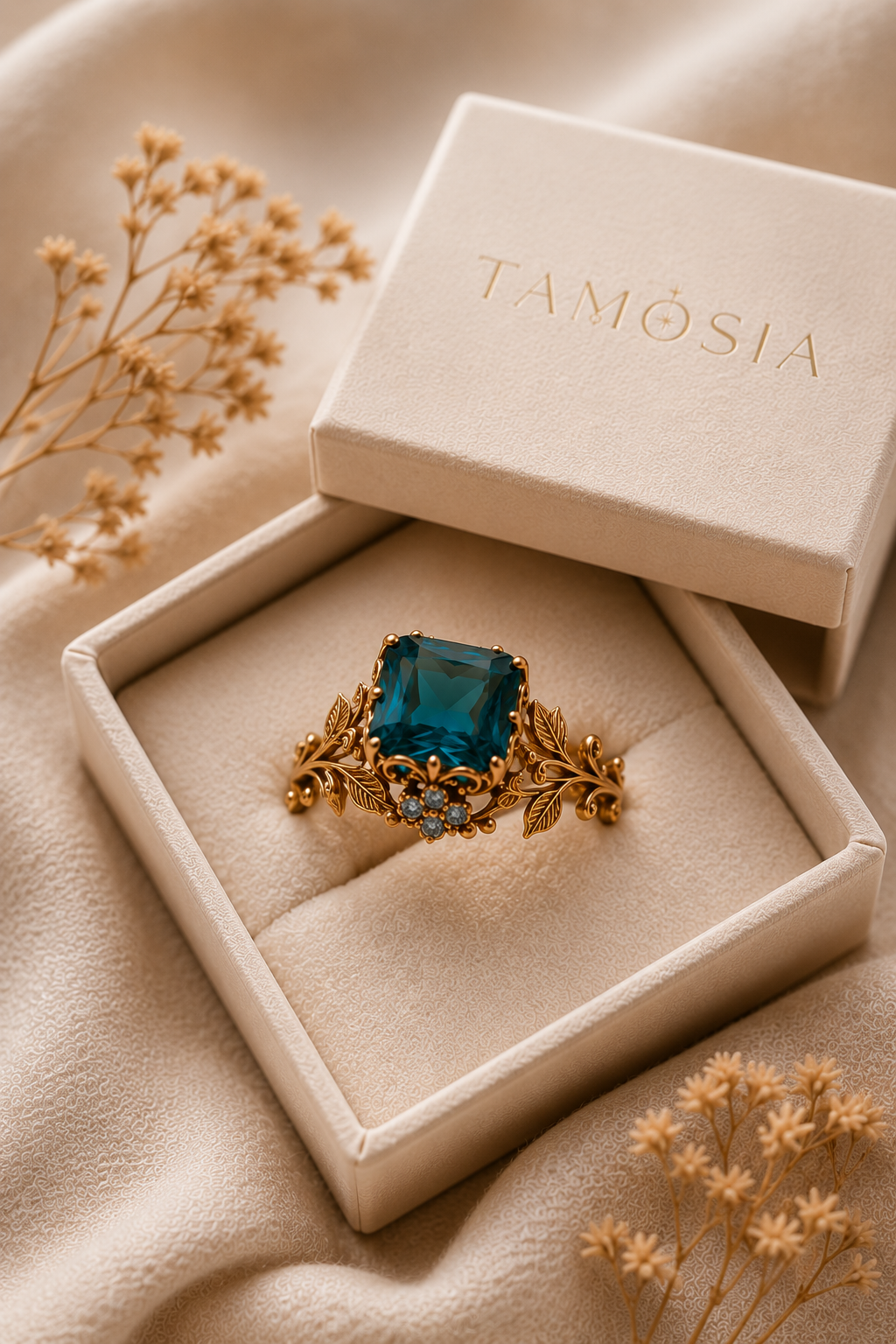 Anello Floreale con Zaffire Blu Imperiale™