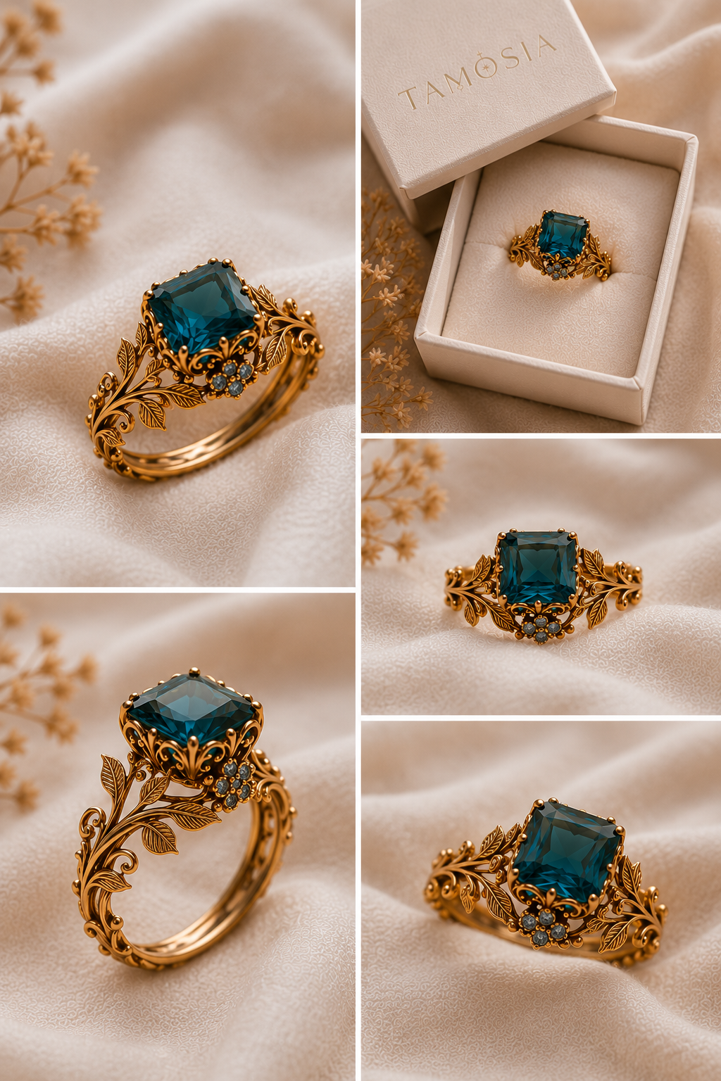 Anello Floreale con Zaffire Blu Imperiale™