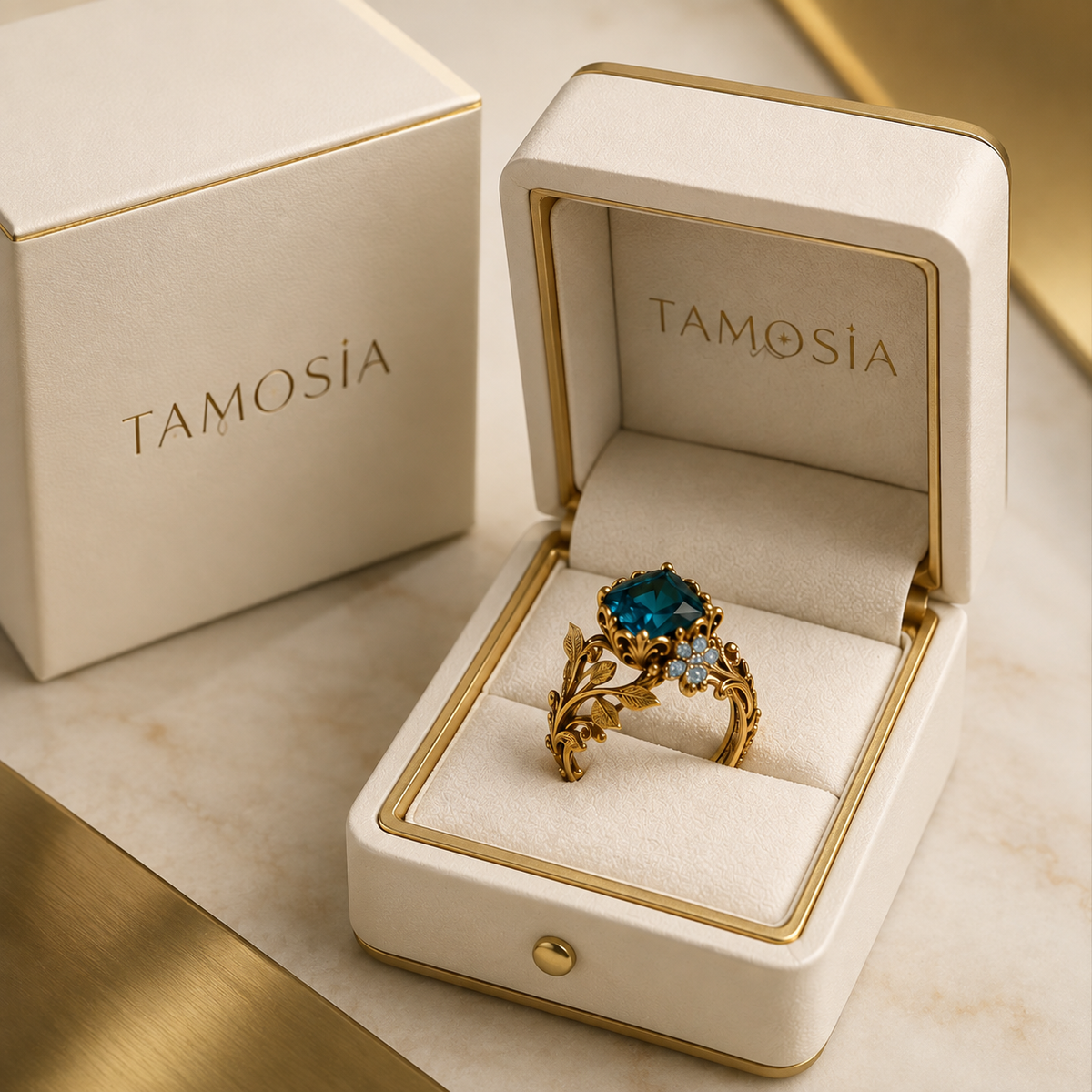 Anello Floreale con Zaffire Blu Imperiale™